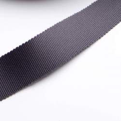 Ripsband 2,5 cm dunkelgrau, Baumwolle, 25mm breites Ripsband...