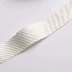 Ripsband 2,5 cm milchwei�, Baumwolle, 25mm breites Ripsband ...