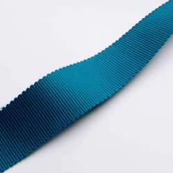 Ripsband 2,5 cm ozean, petrol, Baumwolle, 25mm breites Ripsb...