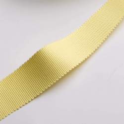 Ripsband 2,5 cm pastellgelb, Baumwolle, 25mm breites Ripsban...