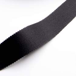 Ripsband 2,5 cm schwarz, Baumwolle, 25mm breites Ripsband f�...