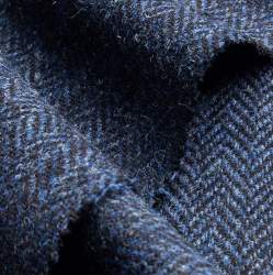 Ronay, Fischgratk�per Stoff, dunkelblau, Schurwolle, Blau me...