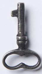 Schl�ssel 2 altsilber, Metall-Knopf, �senknopf in Schl�sself...