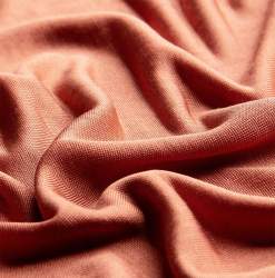 Seidenjersey F02 terra, Single-Jersey Stoff, terracotta, Sei...