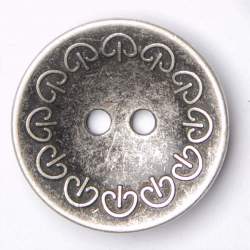 Silberreigen 20 mm, Metall-Knopf, Metallknopf mit zierlichem...