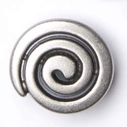 Spirale 18 mm, Metall-Knopf, silber, Kleiner Metallknopf in ...