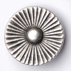 Sternenlicht 23 mm, Metall-Knopf, silber, Antik-silbernes Fi...