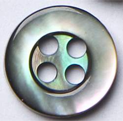 Tahiti-Perlmuschel 9 mm, Perlmutt-Knopf, dunkelgrau, Tahiti ...
