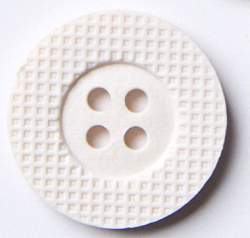 Vulkanfiber 23 mm, Knopf, wei�, wei�er Knopf mit gepr�gtem R...