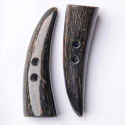 Wasserb�ffelhorn-Knebel 70 mm, Horn-Knopf, natur-braun, Spit...