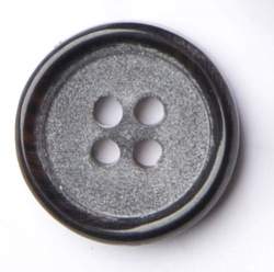 Wasserb�ffelhorn classic 15 mm, Horn-Knopf, schwarzgrau, Kla...