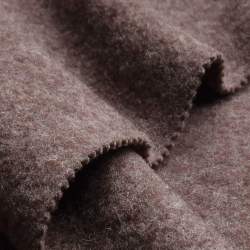 Woll-Fleece nougat, braun, Schurwolle, Weiches Woll-Fleece a...