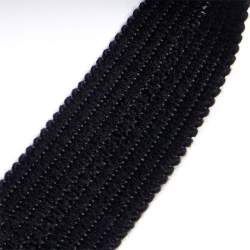 Wolltresse schwarz, Schurwolle, schwarze Wolltresse mit Mitt...