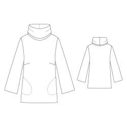 07-421 Pullover mit weitem Rollkragen